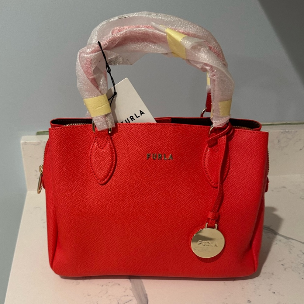 Furla Minerva Leather Satchel Handbag NWT